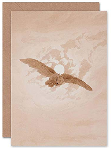 Wee Blue Coo CARD GREETING GIFT PAINTING ANIMAL STUDY FRIEDRICH OWL FLYING MOONLIT SKY