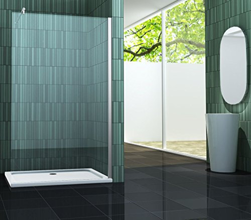 impex-bad_de Duschtrennwand FREE 118 x 220 cm (Sondergröße) - Modernes Design, ESG-Sicherheitsglas, Aluminium, Klarglas