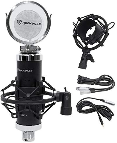 Rockville RCM03 Pro Studio Recording Condenser Mic with Metal Shock Mount