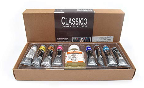 Sortierte Ölfarben 8 Stück à 20 ml in Kartonschachtel