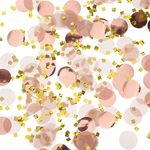 Confettis de table ronds en papier de soie pour décoration de fête d'anniversaire de mariage, 50 g 0.98 Inch Rose Gold Confetti