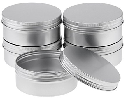 5x 250 ml Silber Aluminium Kosmetikum, kosmetisches Mittelum, kosmetisches Mittel Dose Blechdose Medizin Dose Tee-Kaffeedose für Reisen und Hause
