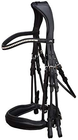 Schockemohle Venice Double Bridle Black/Silver VB (Cob)