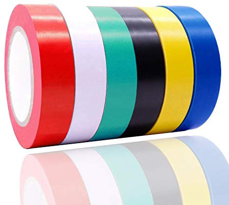 ALBOYI Insulation Tape 6 Pack Mixed Colour 17mm x 9m Electrical Tape PVC Tape Adhesive Gaffer Tape