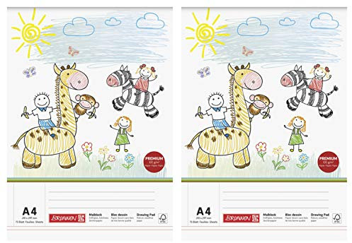 BRUNNEN 104740802 Malblock (A4, 100 g/m², kopfverleimt) (2, A4)