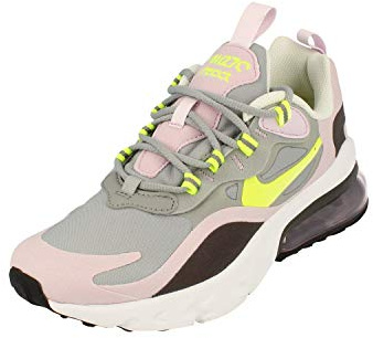 Nike NIKE AIR MAX 270 REACT (GS), Boy's Running Shoe, Particle Grey/Lemon Venom/Iced Lilac/Off Noir, 4.5 UK (37.5 EU)