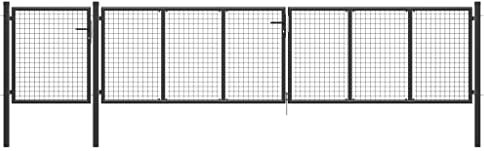 vidaXL Puerta de Jardín Acero Cercado Exterior Jardín Terraza Punto de Entrada Robusta Duradera Resistente Óxido Corrosión Gris Antracita 500x100cm