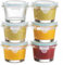 Lot de 6 boîtes de conservation en verre de qualité supérieure pour aliments pour bébé,130 ml, micro-ondes et lave-vaisselle, petites boîtes à sauce pour collations et sauces