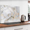 murando Glass Splashback for Kitchen Backsplash Cooker Protector Tempered Glass Decorative Wall Art Panel Heat Resistant Graphic 80x60 cm / 32x24 Marble Stone f-B-0301-aq-e