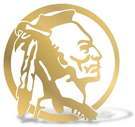 Erreinge Aufkleber prespaced Gold-20cm - Indian Native American Rechts - Vinyl-Aufkleber Aufkleber Aufkleber Mural Laptop Auto Moto Helm Camper