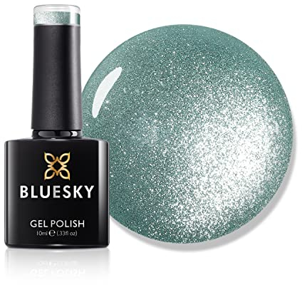 Bluesky 5D Cat Eye Gel Nail Polish Magnetic Nail Art Will Highlight SW02 Green Glitter 10ml