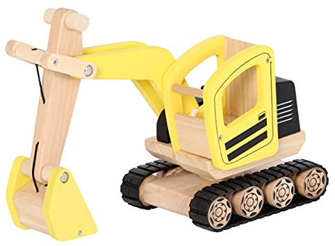 Bartl 112363 Pintoy Bagger aus Massivholz | Qualitatives Spielzeug für Kinder ab 3 Jahren
