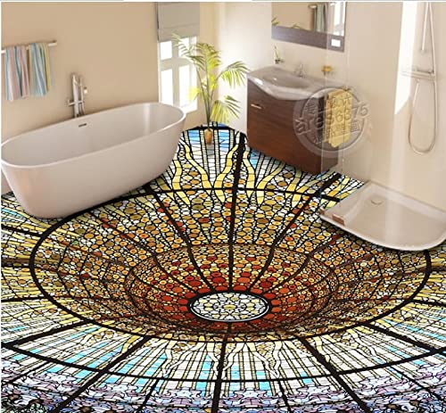 Pvc-Vinyl-Bodenbelag 3D Bodenwandbilder Wohnzimmer Schlafzimmer Beleuchtete Bodenfliesen Tapete Bunte 3D-Vinylbodentapeten Für Wohnzimmer 3D-Bodenbelag Pvc-Wasser,300X210Cm Wohnzimmer Schlafzimmer K