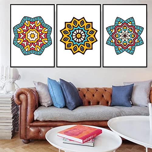 Spanische Fliesen, Bauernhaus-Dekor, rustikal, Galerie, Wandmalerei, Drucke, Blau- und Crememuster, Zement, marokkanische Bilder, 15,7 Zoll x 23,6 Zoll (40 x 60 cm) x 3 , kein Rahmen