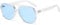 Lunettes de soleil rectangulaires rétro à double pont – pour homme et femme – Lunettes de protection UV400 pour la conduite, Bleu transparent