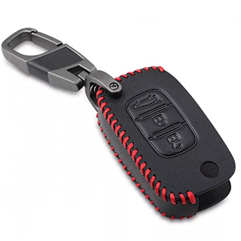 TATINE Leder Autoschlüssel Fall Remote Protector Cover Tasche Shell Schlüsselanhänger Zubehör für Mercedes Benz Smart City Fortwo Forfour für Renault Twingo Clio