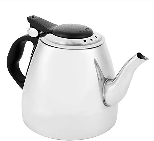 Joyzan Tetera de Acero Inoxidable, Estufa Inducción Agua Caliente Rápido Hervir Mango Antideslizante Olla Silbadora Inoxidable Fuerte Cocina Eléctrica Rápida Plata Hervidor té Silbante Hervido Gas