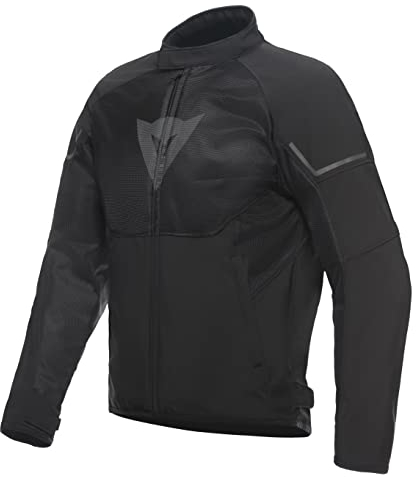 Dainese - Ignite Air Tex Jacket, Chaqueta de Moto de Verano, Tejido de Malla, Chaqueta de Moto para Hombre, Protecciones Suaves, Negro/Negro/Gris Reflex, 54