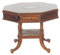 Puppenhaus William IV Rent Drum Tisch achteckig Walnuss JBM Miniaturmöbel