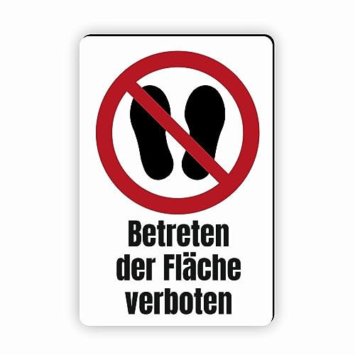 Verbotszeichen/Verbotsschild Betreten der Fläche verboten (P024) - zum markieren von Verbotszonen nach DIN EN ISO 7010