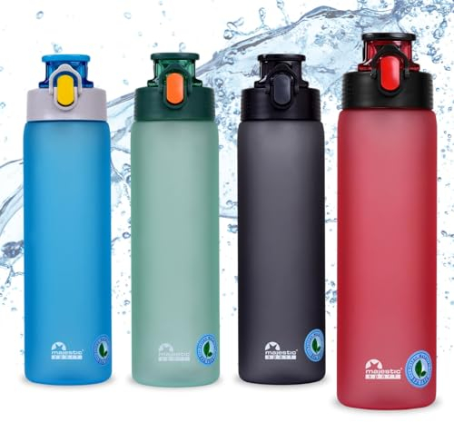 Majestic Sport Okosei Trinkflasche 750ml, Wasserflasche BPA-Frei, Tritan, gym flasche, Sportflasche für Fahrrad, Outdoor, Fitness, Leicht, Stoßfest, Wiederverwendbar, Rot.