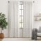 TOPICK Gestreifte Gardinen Vorhänge mit Schlaufen Streifen Halbtransparent Rutentasche Modern Fenstervorhänge Schlafzimmer 2er Set H210 x B132 cm Schwarz auf Weiß