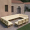MNISDFL Gartenlounge Biertischgarnitur Terrassenmöbel 13-TLG. Garten-Lounge-Set Kissen Honigbraun Kiefer Massivholz