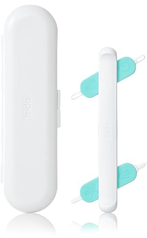 Frida Baby 3-in-1 Reiniger für Nase, Ohren & Nägel | Reinigungsset mit 4 Aufsätzen für Babys & Kleinkinder | Entfernt Schleim, Ohrenschmalz & Schmutz sicher | Inkl. Aufbewahrungsbox