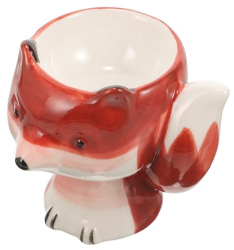 IMIKEYA Eierhalter Tasse Einzelner Eierständer Keramik-Eierablage Frühstück Gekochte Eier Küchenhelfer Werkzeug (Fuchs)