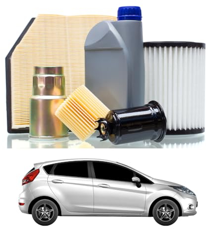 Tagliando per FORD Fiesta VI 1.25 60 kw - 4 Lt di olio + 3 Filtri anno 2008<>2017