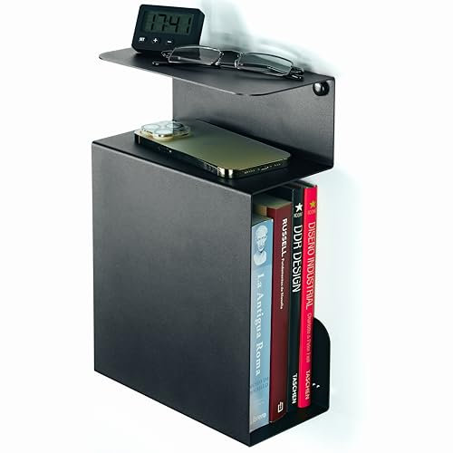 etterr | Nachttisch 2er Set | 100% Stahl Nachttisch Schwarz | Nachttische | Nachtschrank 2er Set | Nachttisch Hängend | Nachttisch Klein | Bedside Table