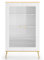 Lomadox Vitrinenschrank 92cm breit weiß mit goldfarbigen Akzenten Wohnzimmer Esszimmer Vitrine modern schmal