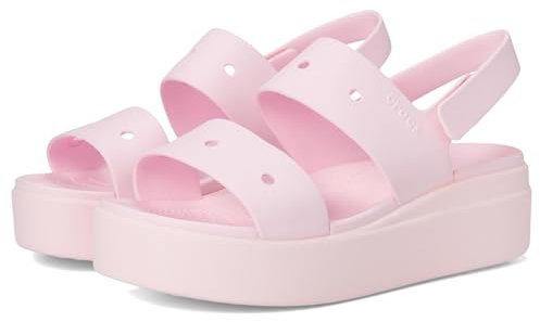 Crocs Women Sandal, Brooklyn 4U, Pink Milk, 8 UK Women