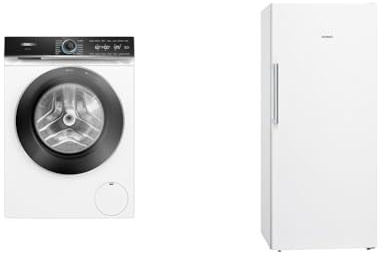 Siemens WG44B2040 Waschmaschine iQ700 & GS51NAWCV iQ500 Gefrierschrank, 161 x 70 cm, 289 L, noFrost nie wieder abtauen, bigBox Platz für großes Gefriergut, varioZone flexible Glas-und Schubladen