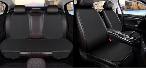 Auto Accessori Lupex Housse de siège 3 pièces universelle pour voiture, protection de siège 2 avant et 1 arrière | Protector Comfort Automotive Coussin intérieur (Silk Ice Noir - 7 pièces)
