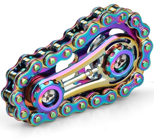 Kette Getriebe Fidget Spinner für Stress Relief, Metall Kettenrad Kette Fidget Spielzeug für Kinder Erwachsene, kinetische Schreibtisch Spielzeug Neuheit Hand Finger Spinner für Anti-Angst