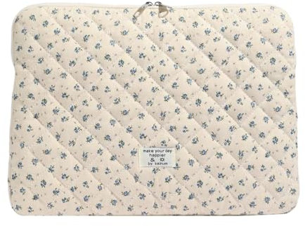 WUUISDNX Jolie Pochette pour Ordinateur Portable avec Bord intérieur résistant pour aux Rayures, Voyage d'affaires, étui en Coton Rose pour Ordinateur Portable, Bleu, 13 Pouces