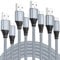 4Pack 2M/2M/2M/2M USB C Charger Cable Type C to Type C Cable Nylon Braided Fast Charging for iPhone 15 Plus Pro, Samsung Galaxy S24/S23/S22, Huawei P40/P30, Google Pixel (grey)