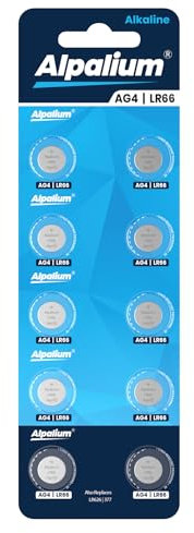 Alpalium AG4 LR66 Alkaline Knopfzelle Batterien 10er Pack - 1.5V Ohne Quecksilber, Premium Qualität & Lange Lagerfähigkeit