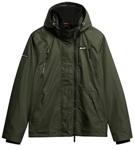 Superdry Veste coupe-vent à capuche Mtn pour homme, Surplus Goods vert olive, 3XL