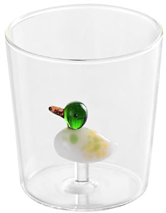 Durdiiy Bicchieri in Vetro Borosilicato da 400ml, Tumbler Bicchieri da Acqua Decorati con Anattro piccolo, Bicchieri Trasparenti per Acqua,Succo,Migliori Regali per Donne Uomini
