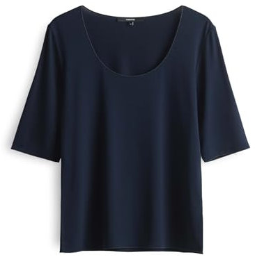 someday Damen Dreiviertelarmshirt | KIROSA Detail Basicshirt Slim aus ECOVERO™ Viskose Mix Ocean, 38