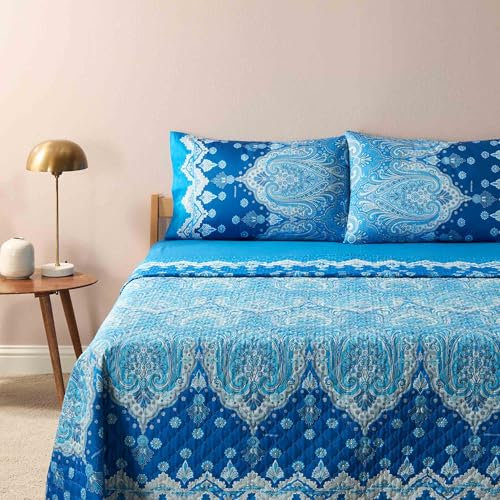 Bassetti ISOLABELLA Tagesdecke aus 100% Baumwolle in der Farbe Blau B1, Maße: 265x255 cm - 9332283