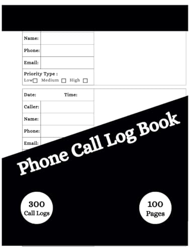 Phone Call Log Book: Phone Call Recording | Call Log for Office, Company, Personal | Voicemail Notebook | Call Log Follow up
