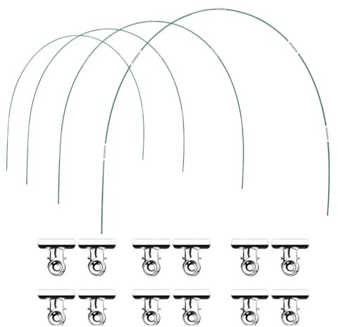 Vitsrisea Túnel de Jardín con | de Invernadero Ajustable para Parterres Elevados - Estructura Curvada Estacas Flexibles Protección contra Aves y Granizo para Hortalizas y Fresas