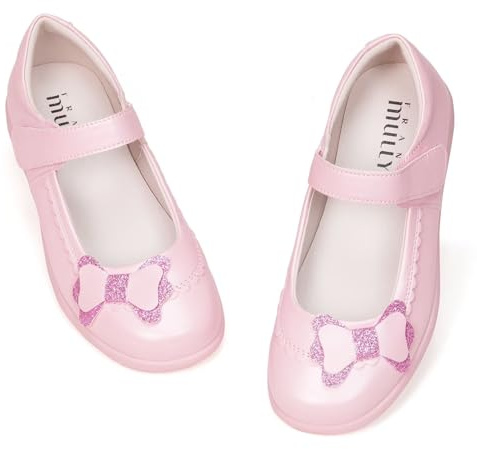 Frank Mully Mädchen-Kleiderschuhe Mädchen Mary Jane Flache Schuhe Ballerinas Flache Party-Schulschuhe mit Schleife für Kleinkinder/kleine Kinder/große Kinder