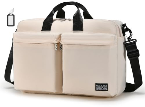 BAGZY Handgepäck Tasche 40x30x10cm für Lufthansa/Condor Airlines/Eurowings Faltbare Flugzeug Reisetasche Wasserdicht Travel Duffle Bag mit Laptop Kabine Weekender Carry On Bag für Damen Herren Beige