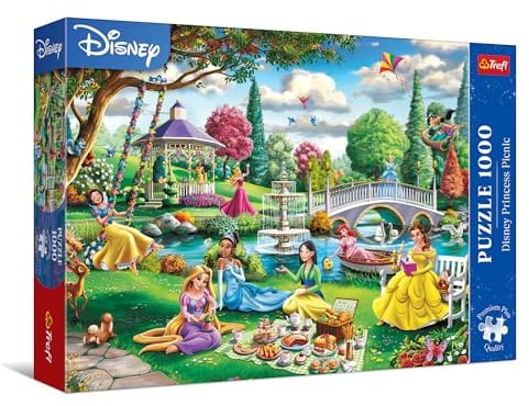Trefl Premium Plus Quality Disney Princesses Picnic - 1000 Pieces, A Set of Puzzles with Favorite Characters for Adults and Children 14+ Years Old, Multicoloured, 10919
