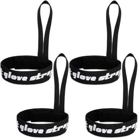 BCHKO 4-teilige Skihandschuh-Gurte mit Polyester-Sicherheitsgurt, geeignet für Sporthandschuhe, hochelastisch, gemustertes Design, Ski-Zubehör zum Aufhängen von Handschuhen