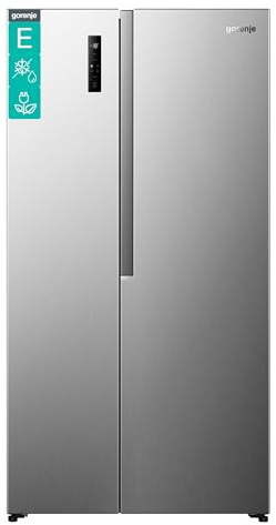 Gorenje NRS917E41X Side-by-Side, 544L, PureFlat Serie, XXL Gefrierschulbladen, CrispZone, MultiFlow 360°, NoFrostPlus, Inverter-Kompressor, BxHxT: 91,1×178,6×61,5 cm, Edelstahl